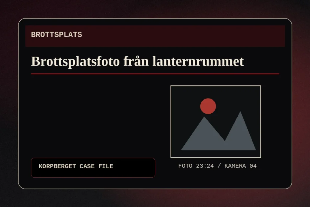 Brottsplatsfoto från lanternrummet