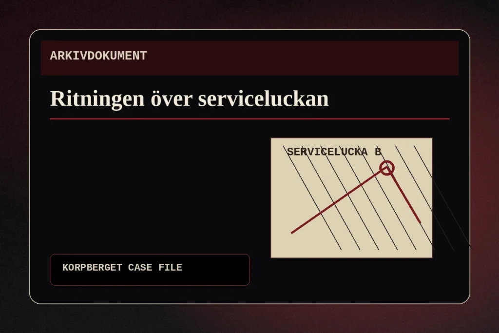 Ritningen över serviceluckan
